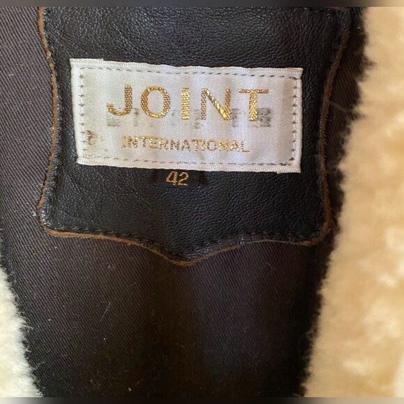 Joint Intl Men’s Bomber Jacket 42 Black Leather Harley Davidson Sherpa *Read* - Picture 4 of 6